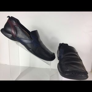 Genuine PRADA Leather Perforated Casual Loafers
